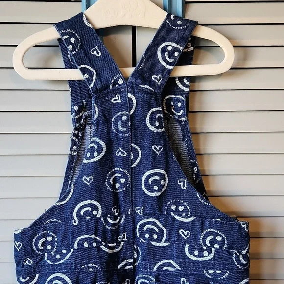 Delia's Baby Smiley Face Denim Overalls - Picture 9 of 12